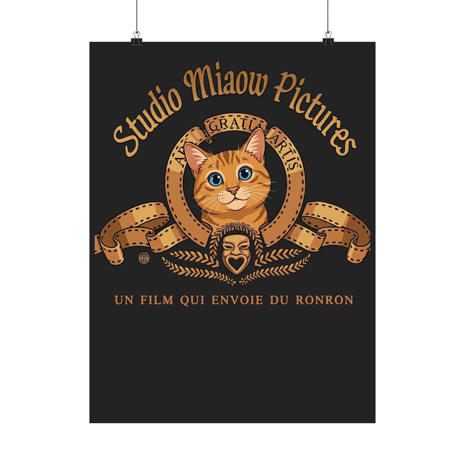 Retro Movie Lion Parody Cat Poster — Studio Miaow Pictures