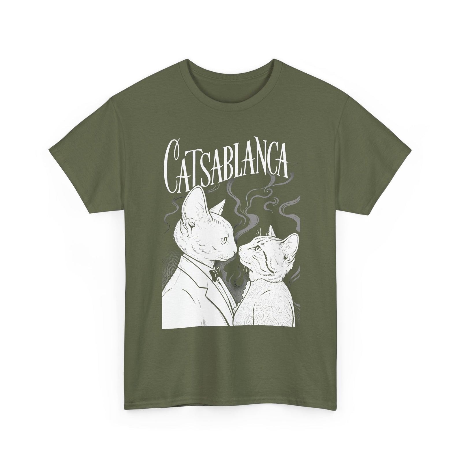 Catsablanca Graphic Tee — Retro Noir Cat Movie Parody T-Shirt