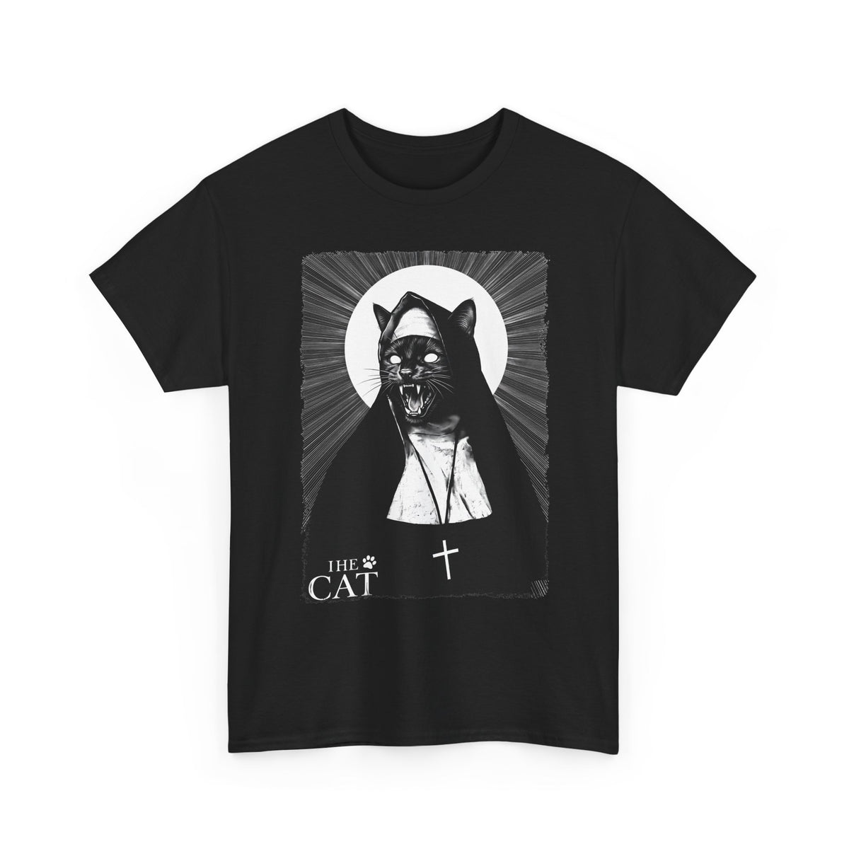 The Cat Horror Movie Parody T-Shirt — Creepy Nun Black Cat Tee