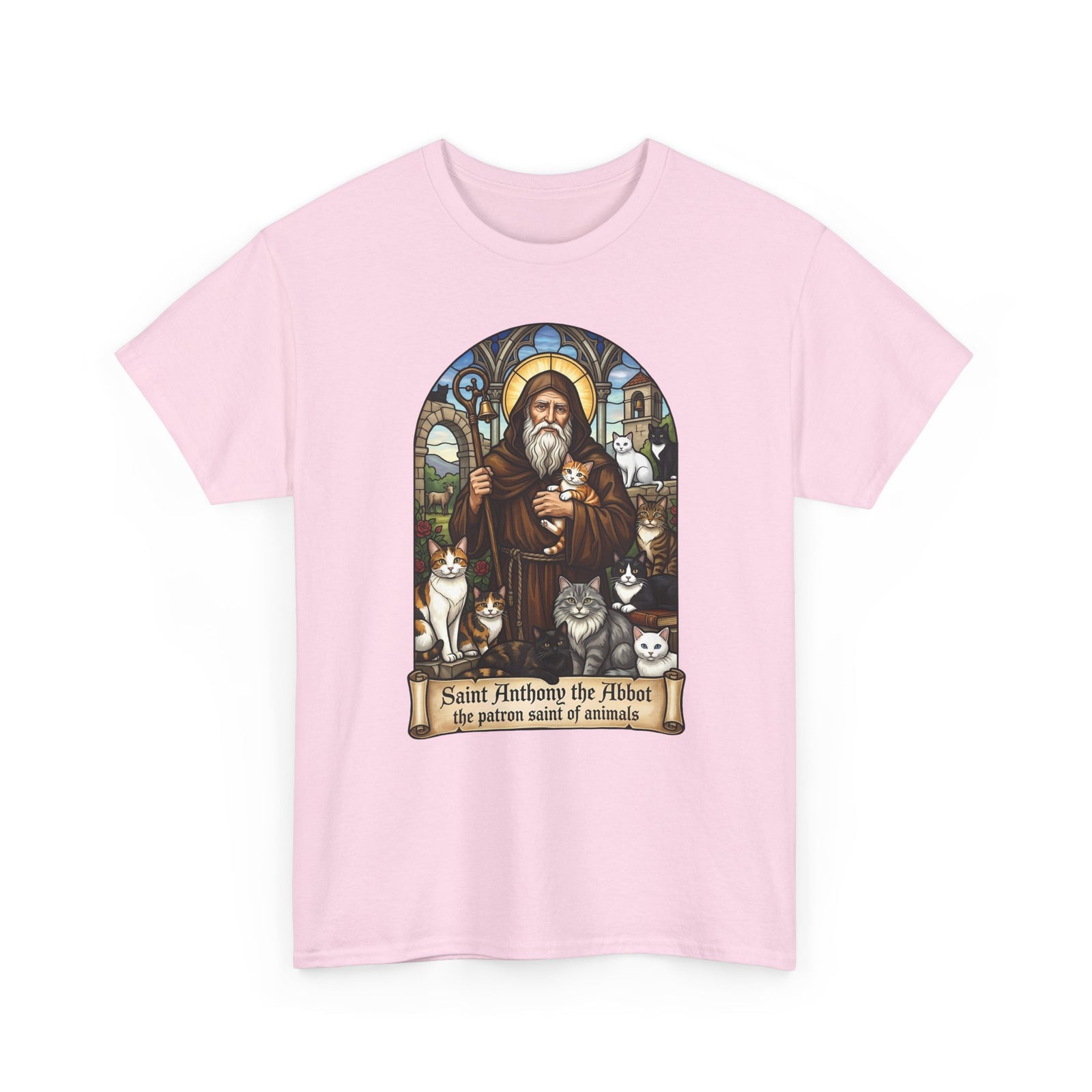 Saint Anthony the Abbot Cat T-Shirt Patron Saint of Animals Shirt