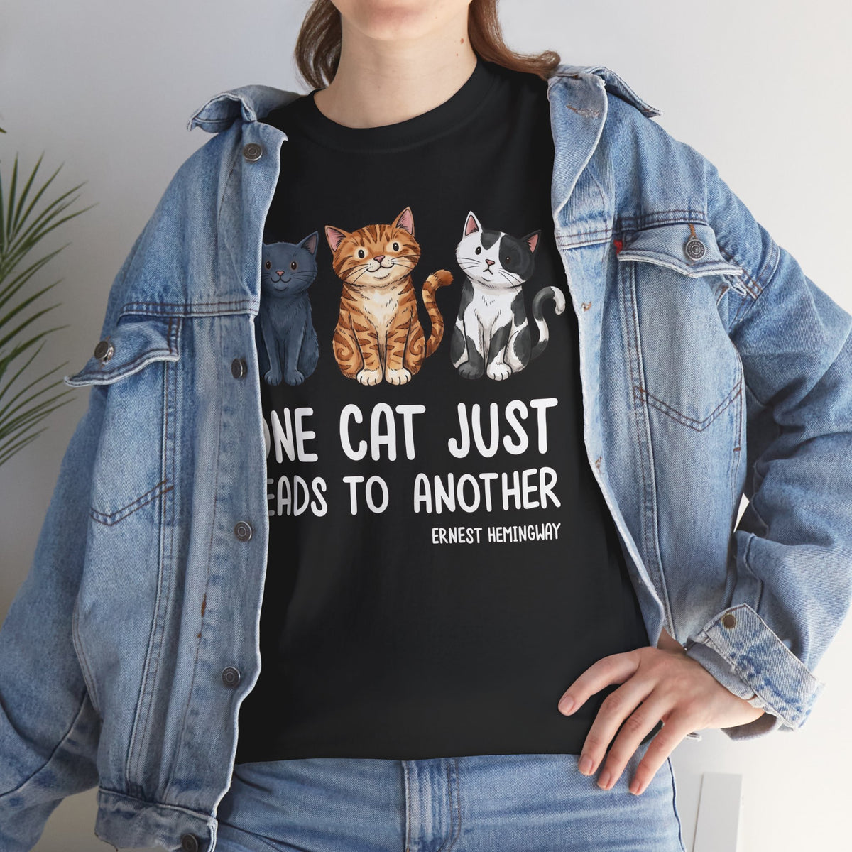 One Cat Just Leads To Another T‑Shirt — Funny Cat Lover Tee