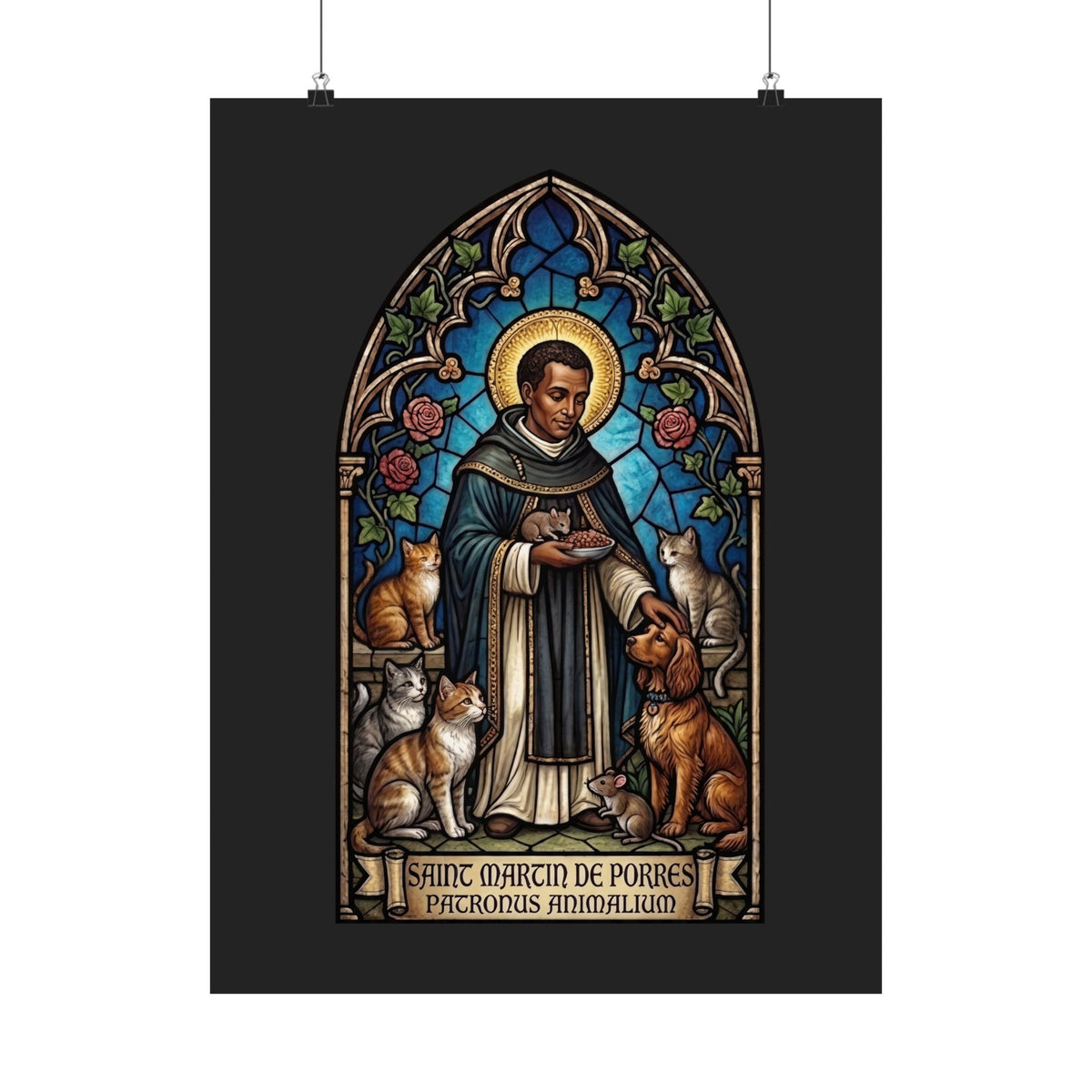 Saint Martin de Porres Cat Lovers Poster — Patron of Animals Poster