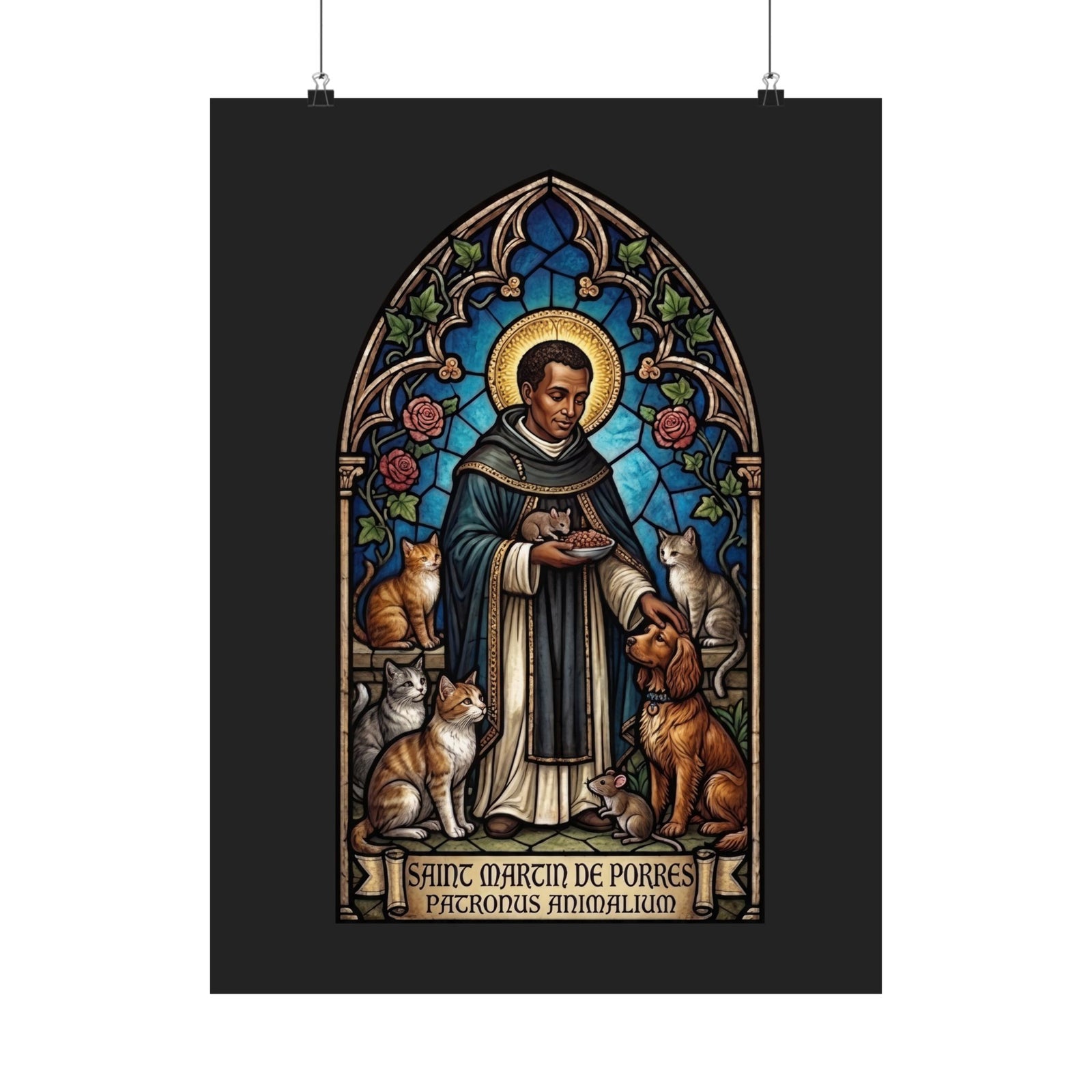 Saint Martin de Porres Cat Lovers Poster — Patron of Animals Poster