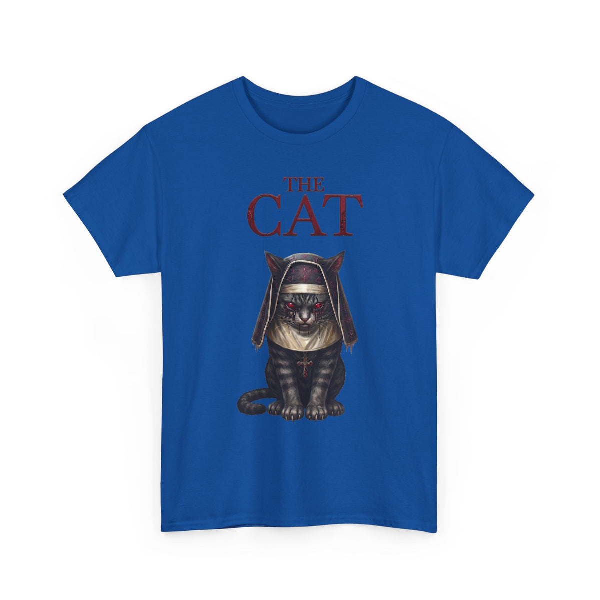 The Cat Horror Movie Parody T-Shirt — Demonic Nun Tabby Cat Tee