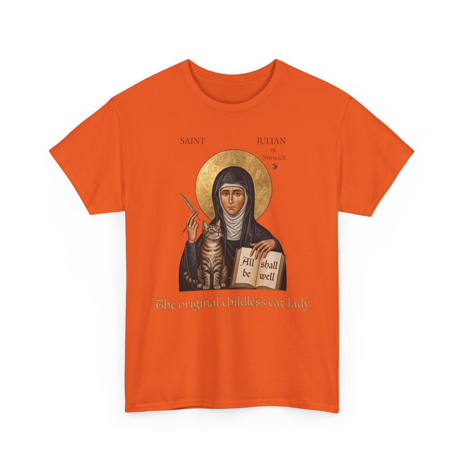 Saint Julian of Norwich Cat Lady T-Shirt — The Original Childless Cat Lady