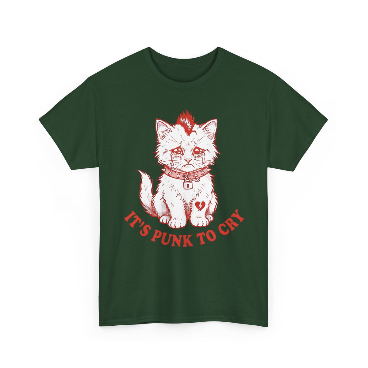 It's Punk To Cry Cat Tee — Cute Punk Cat Graphic T-Shirt