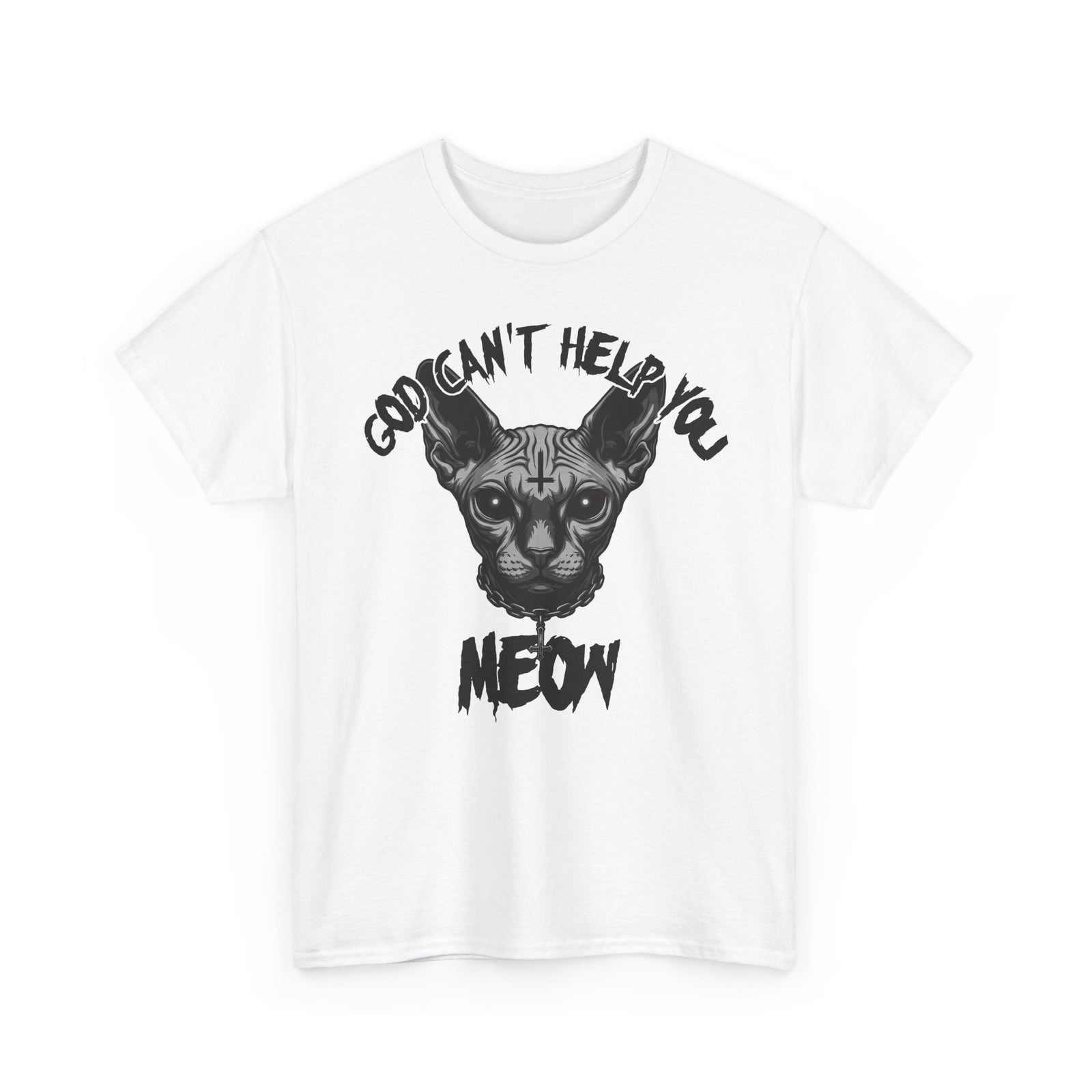 Sphynx Cat "Sorry I Can't Help You, Meow" Graphic T-Shirt