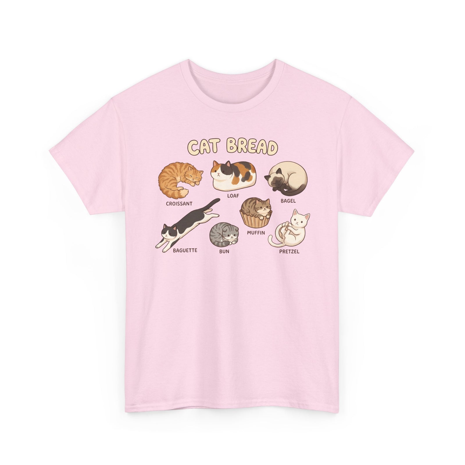 Cats & Breads T-Shirt — Cute Cat and Bread Graphic Tee