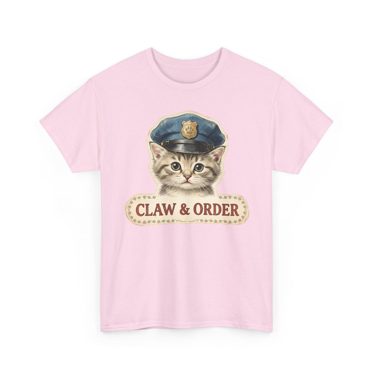Claw and Order Cat T-Shirt — Funny Cat Crime Pun Tee