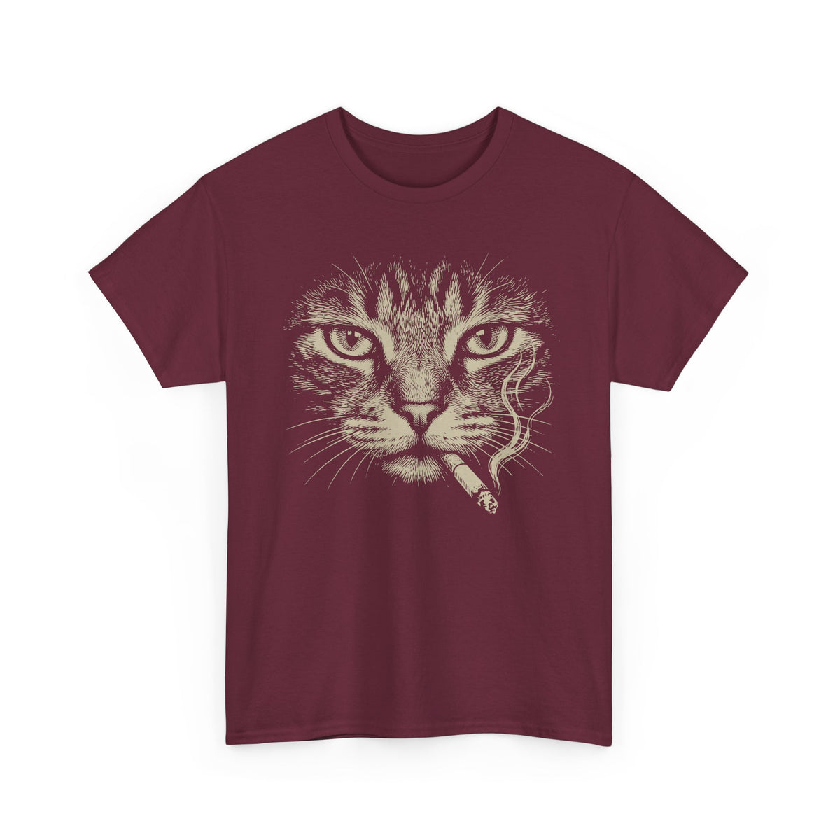Smoking Cat T-Shirt — Vintage Grunge Cat Graphic Tee