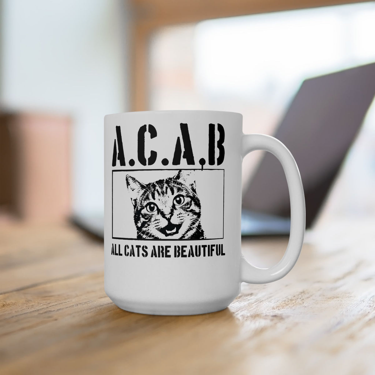 ACAB “All Cats Are Beautiful” Ceramic Mug — Cute Cat Lover Graphic Mug