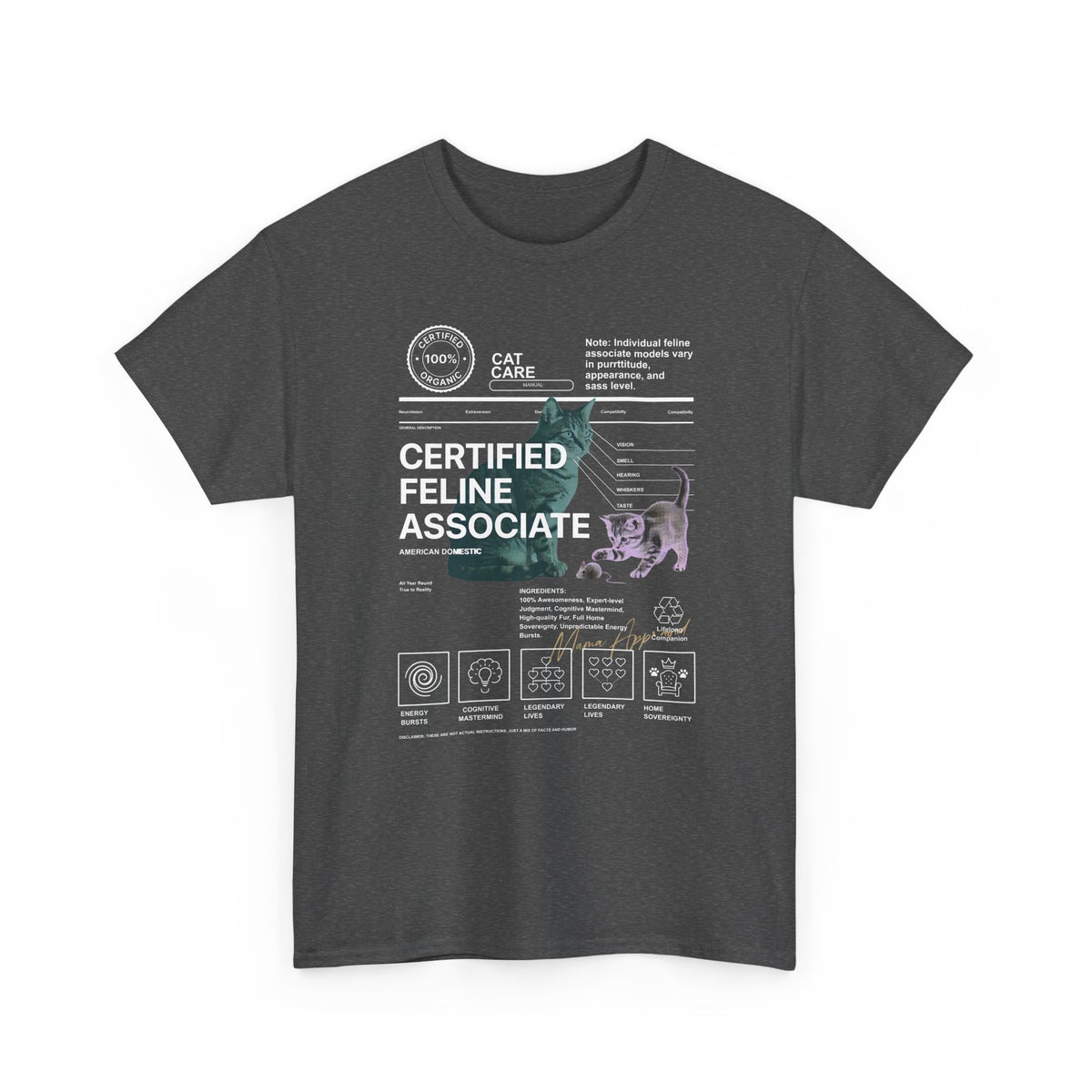 Certified Feline Associate T-Shirt — Funny Cat Lover Tee