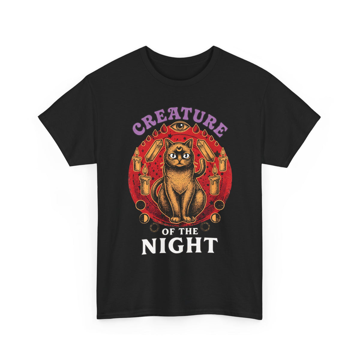 Creature Of The Night Cat T-Shirt — Mystical Occult Black Cat Graphic Tee