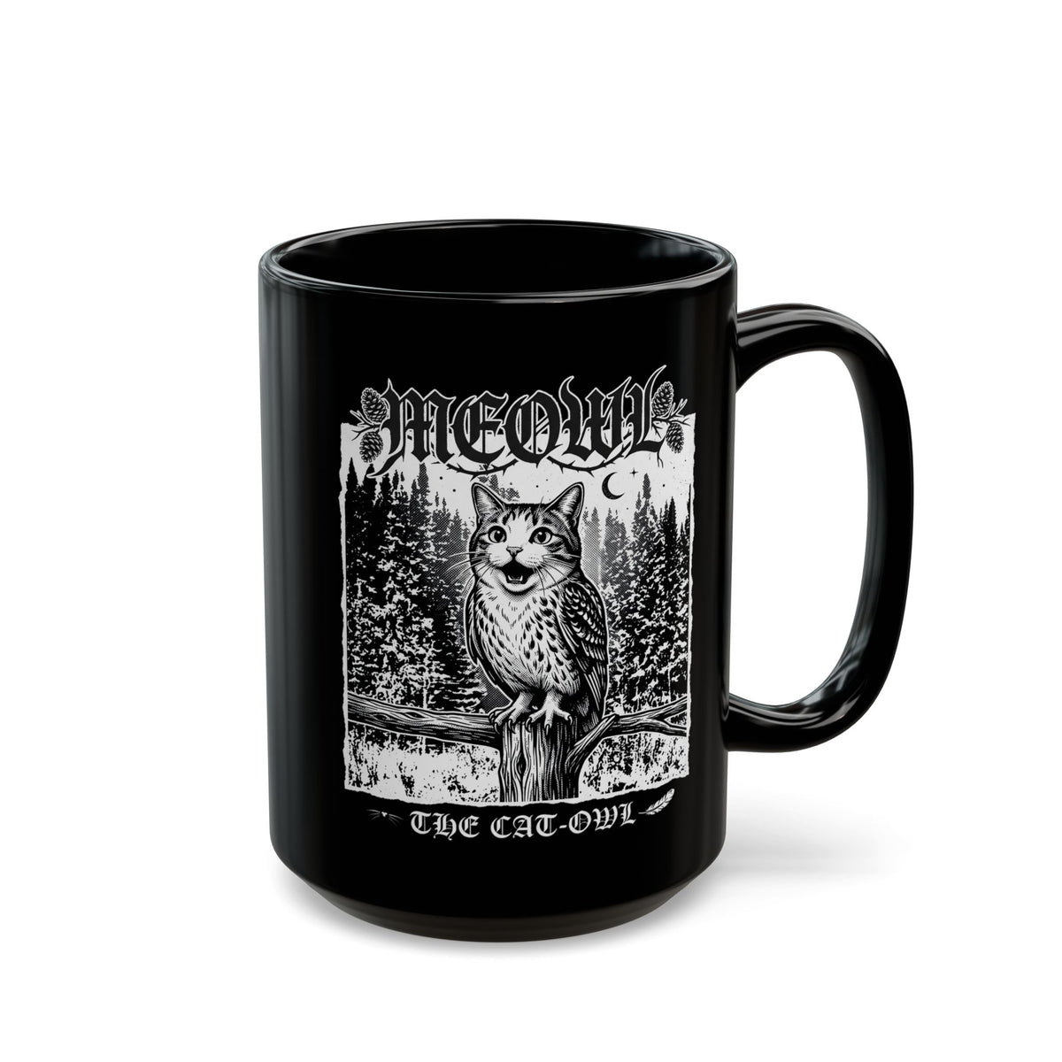 Funny "Meowl the Cat Owl" T‑Mug