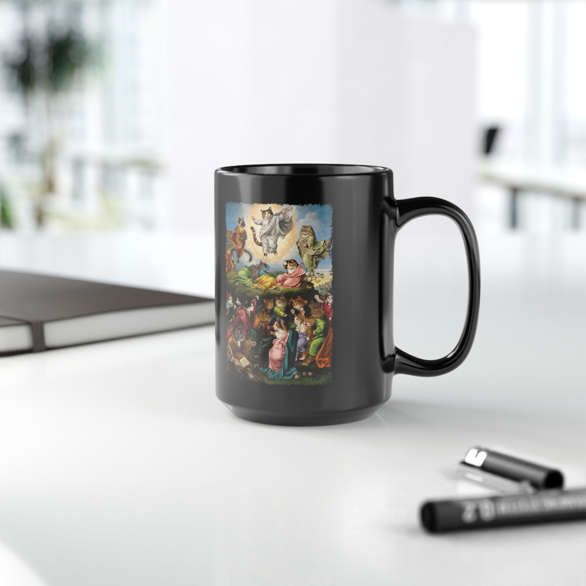 Transfiguration Cats Black Mug