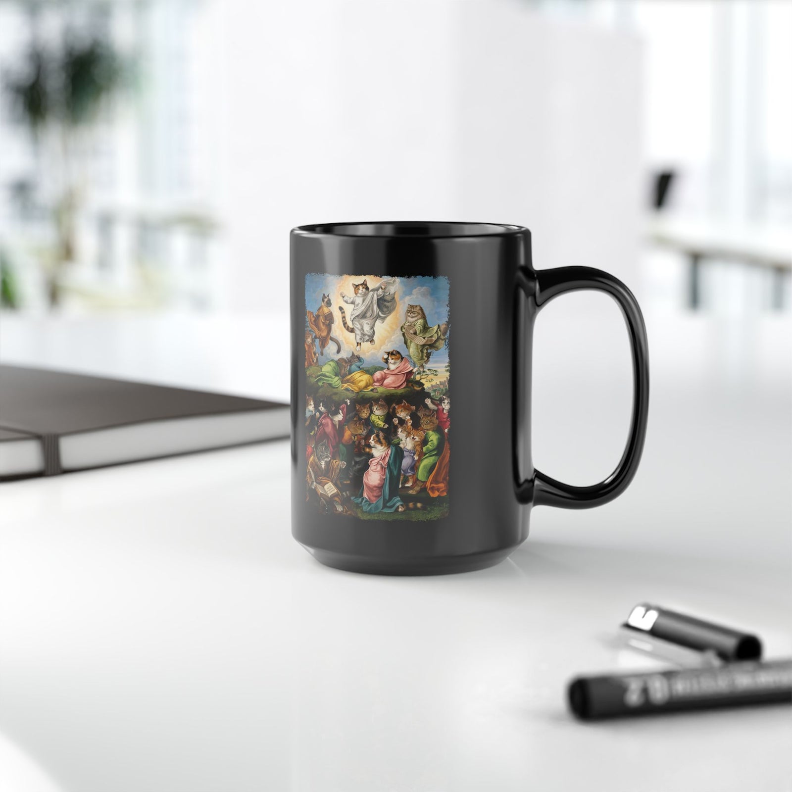 Transfiguration Cats Black Mug