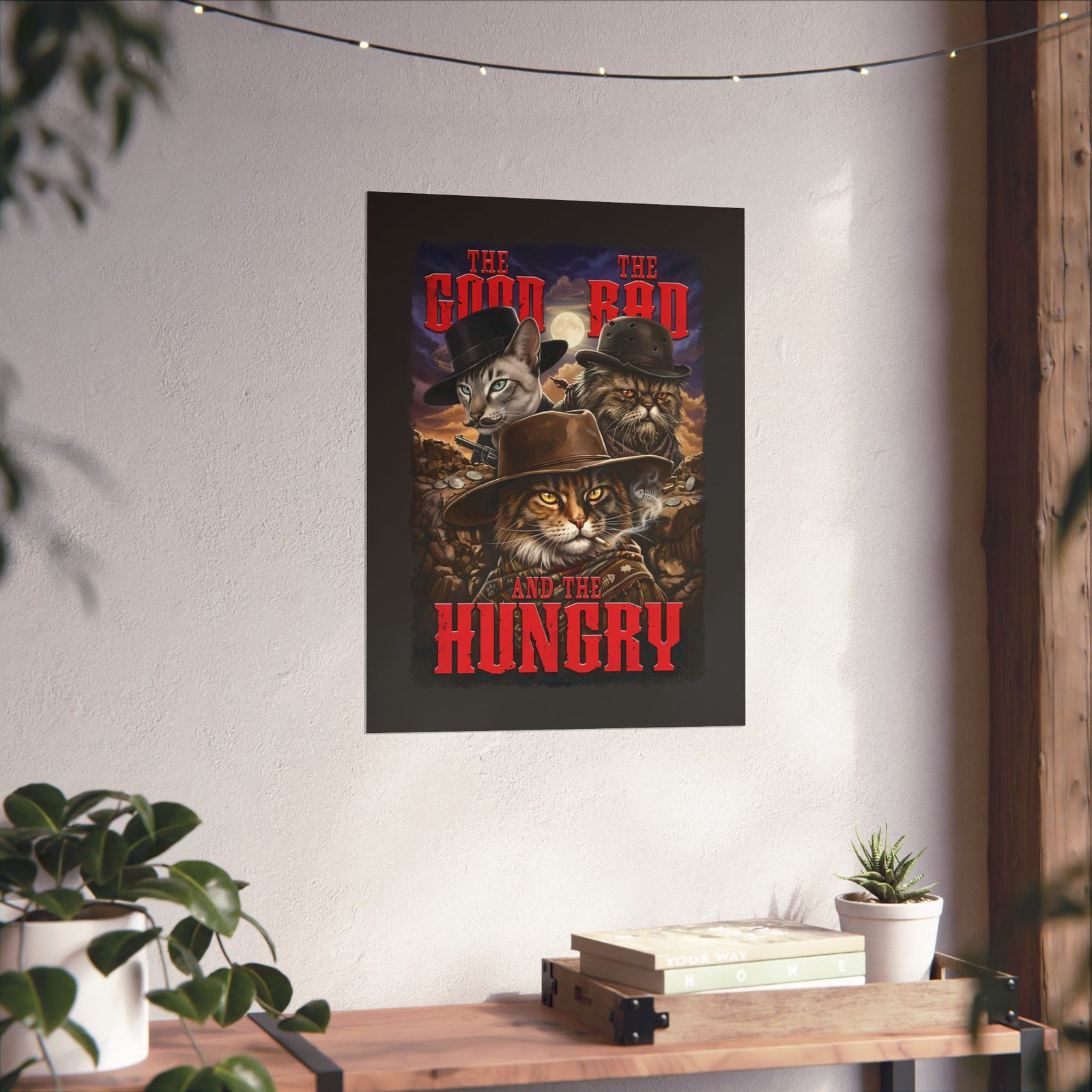 The Good The Bad The Hungry — Cat Parody Poster