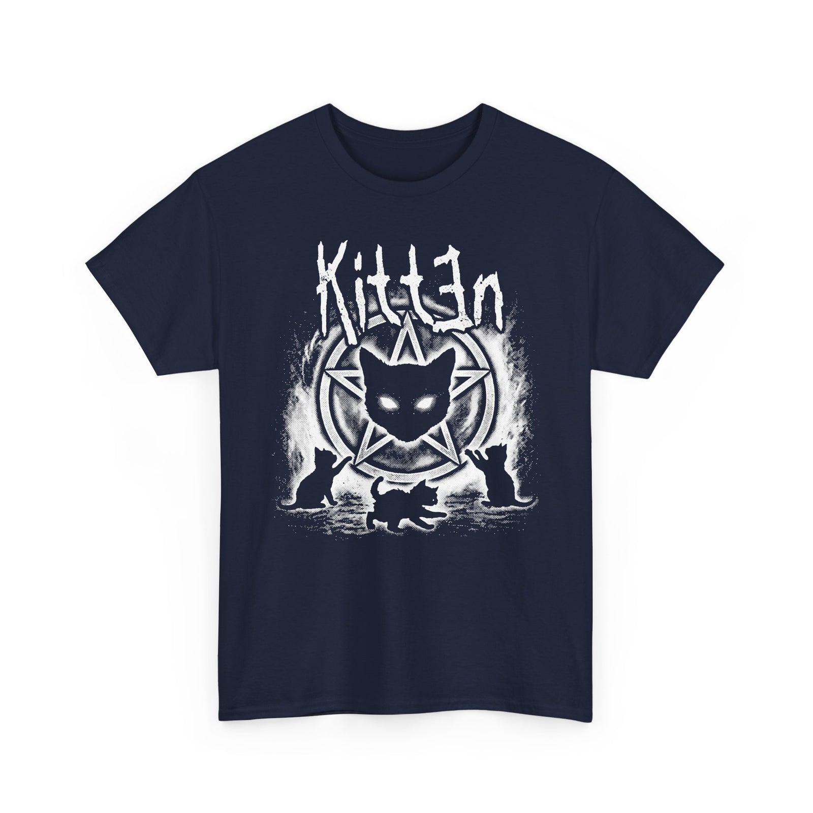 Cat Sin T-Shirt — Gothic Black Cat Pentagram Tee
