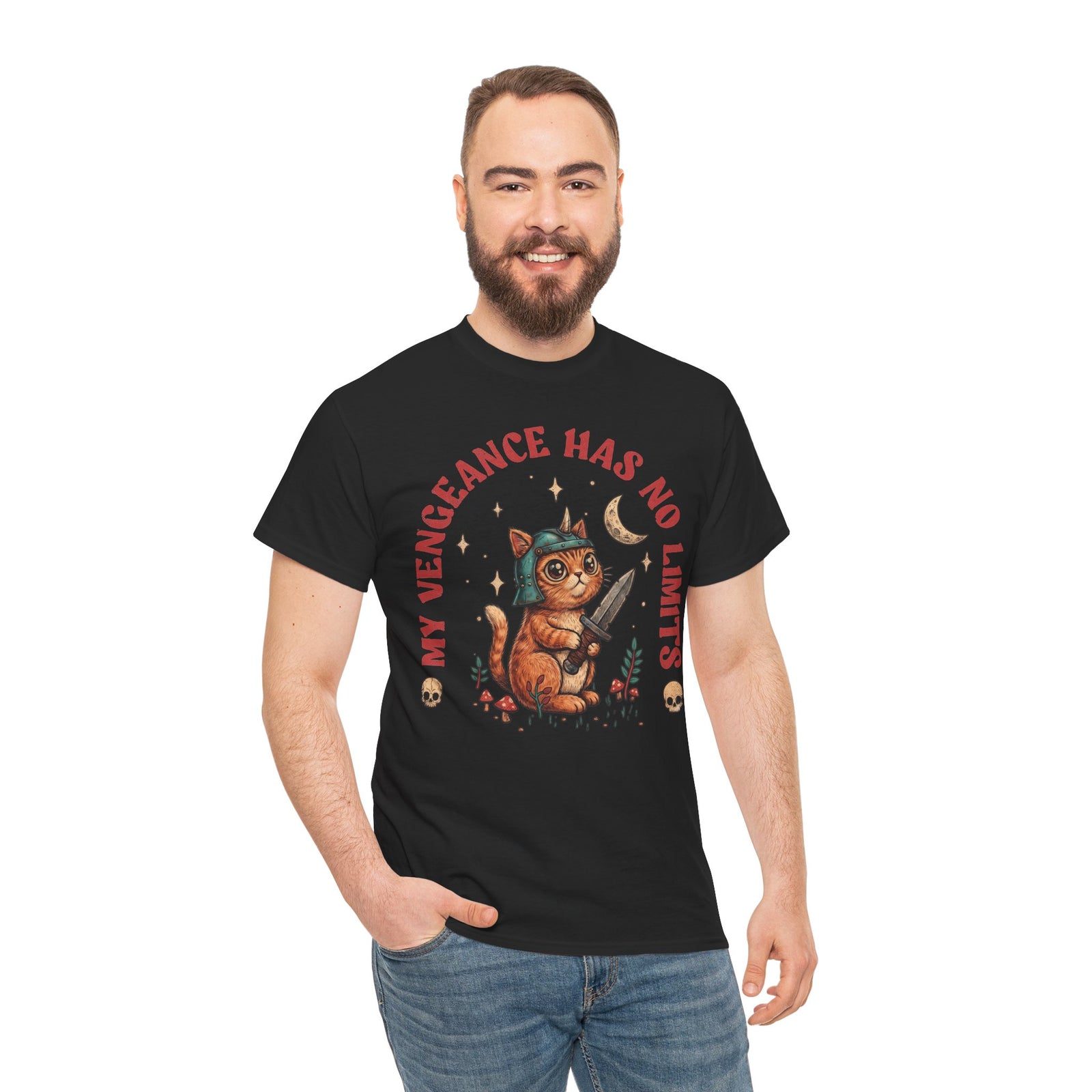 My Vengeance Has No Limits Kitten Shirt — Cute Fantasy Warrior Dagger T-Shirt