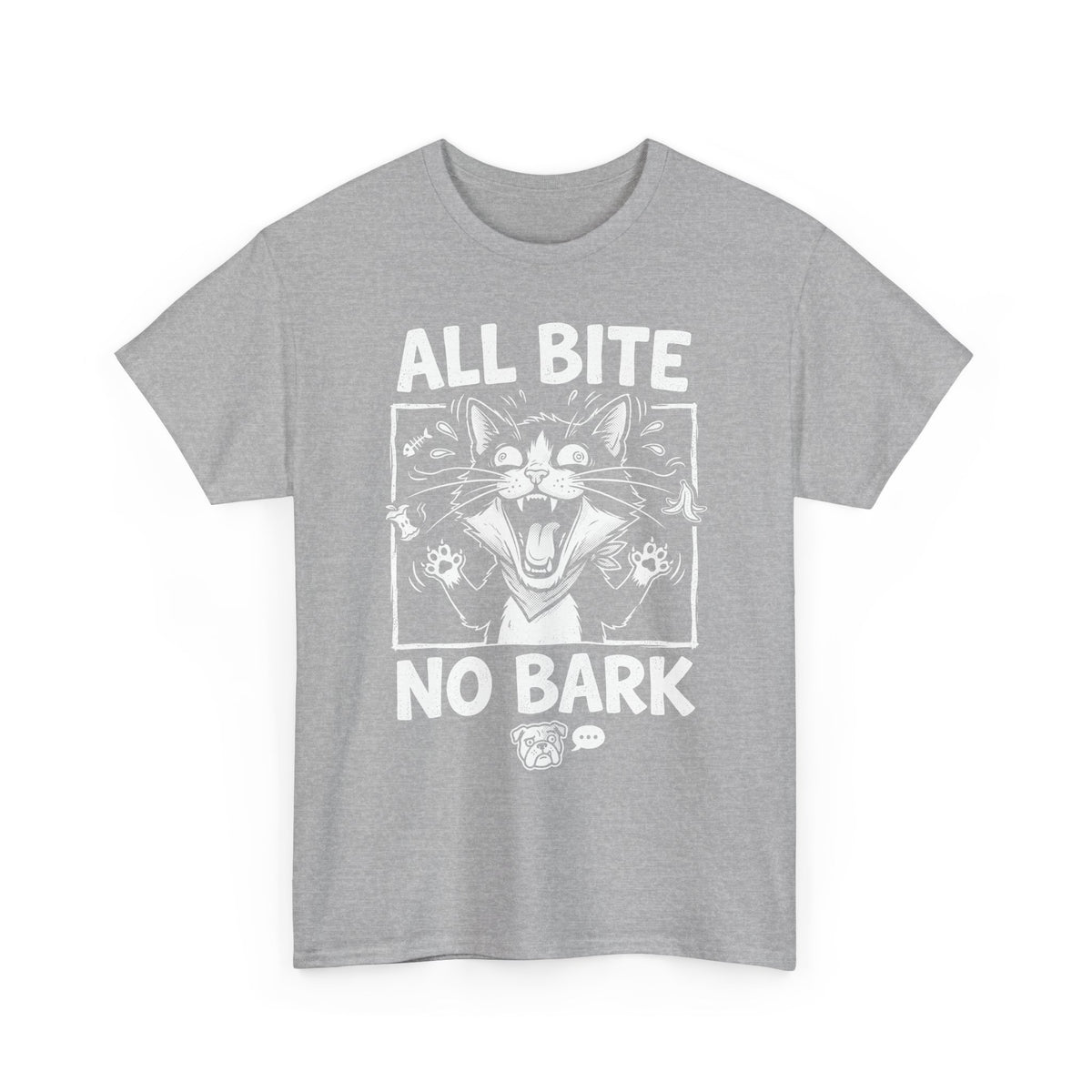 Cat All Bite No Bark T-Shirt — Funny Cat Lover Tee