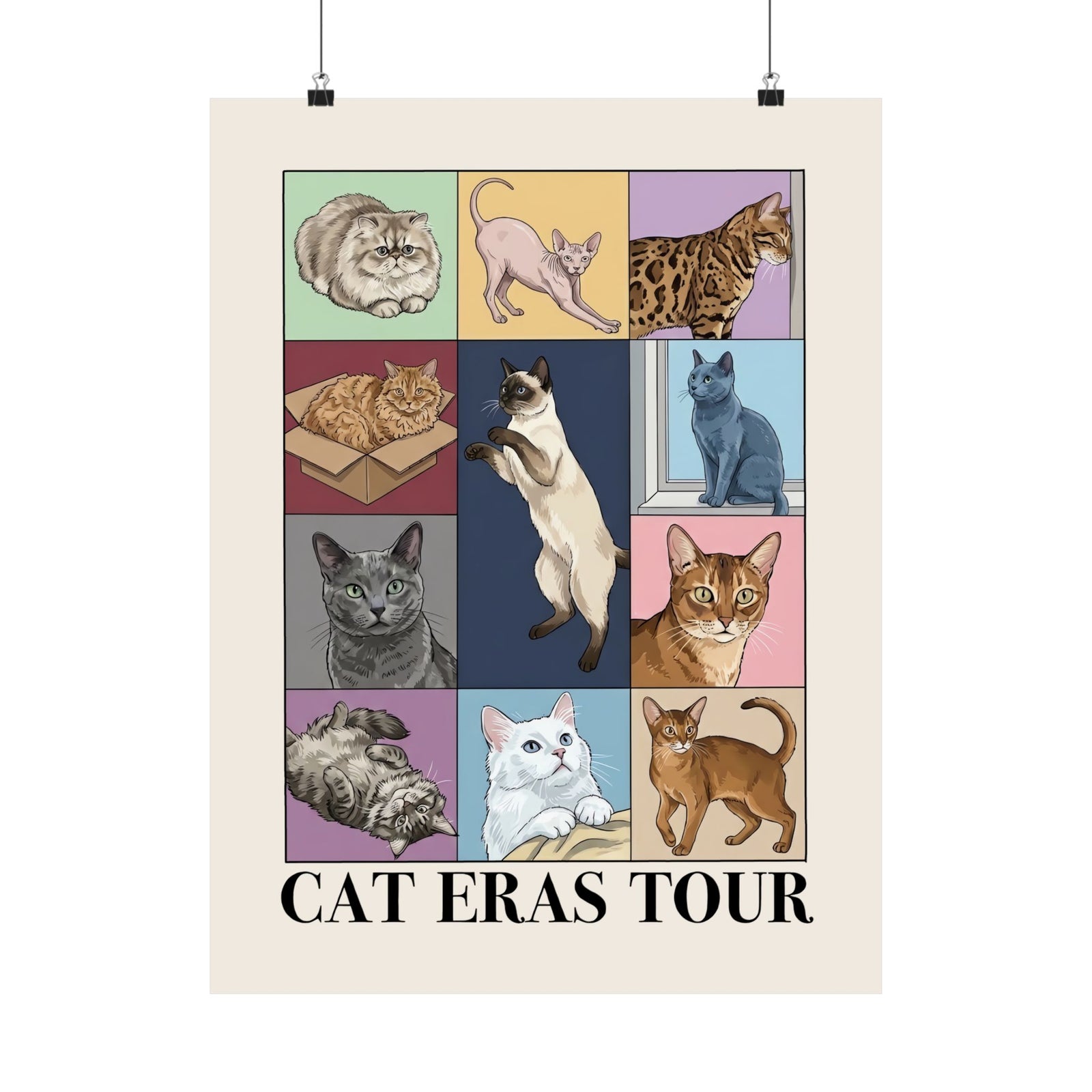 Cat Eras Tour Poster — Retro Band Poster for Cat Lovers