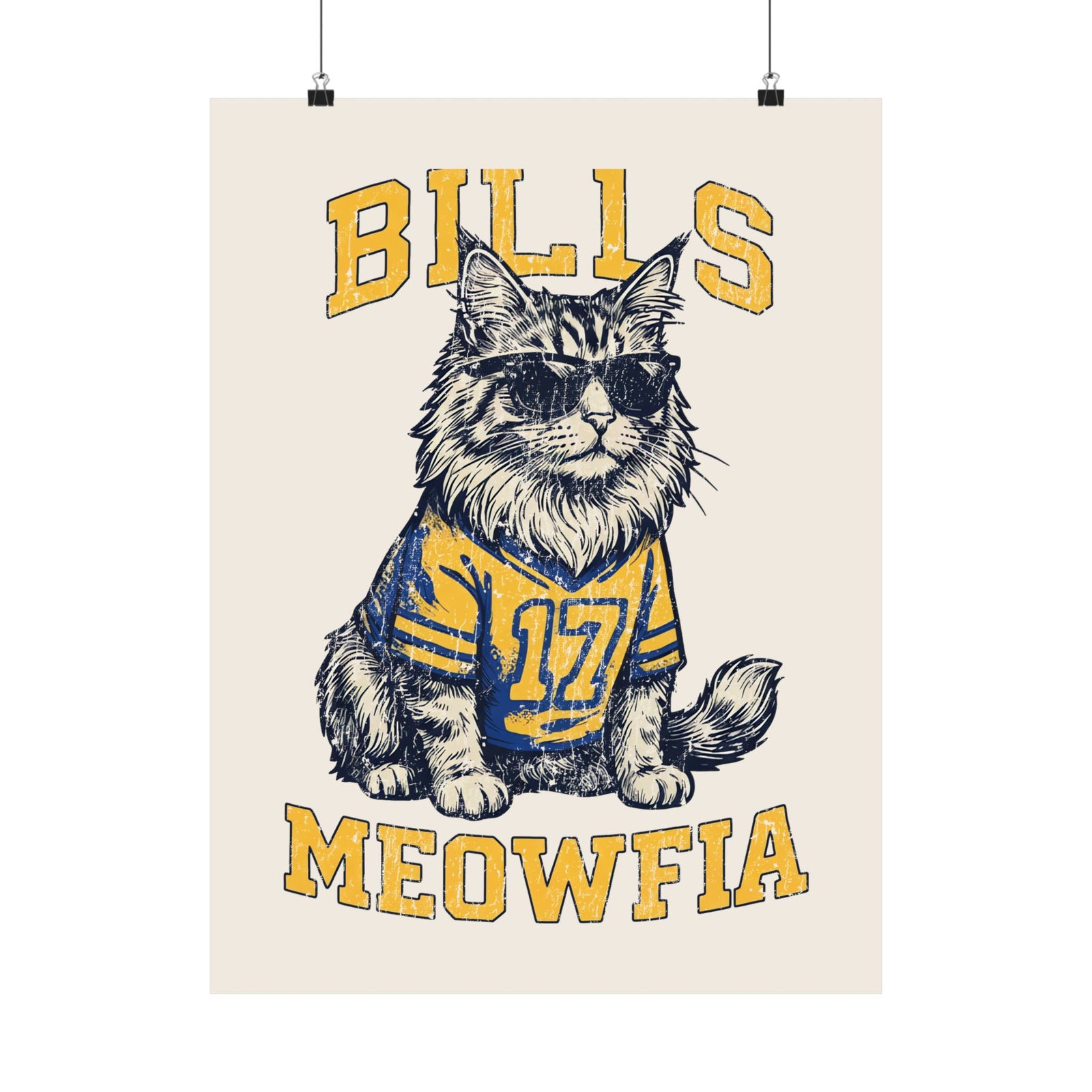 Bills Meowfia Poster — Funny Cat Mafia Graphic Poster