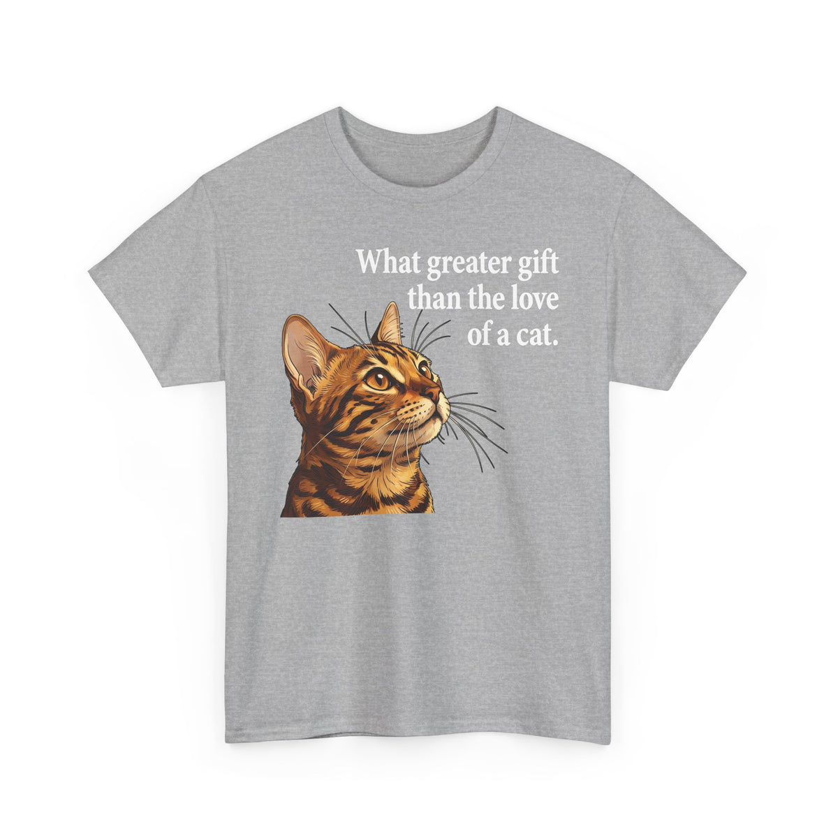 Cat Lover T‑Shirt – "What Greater Gift Than the Love of a Cat" Graphic Tee