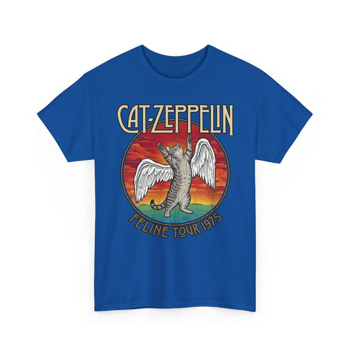 Cat Zeppelin Feline Tour 1975 Vintage Rock Band T-Shirt