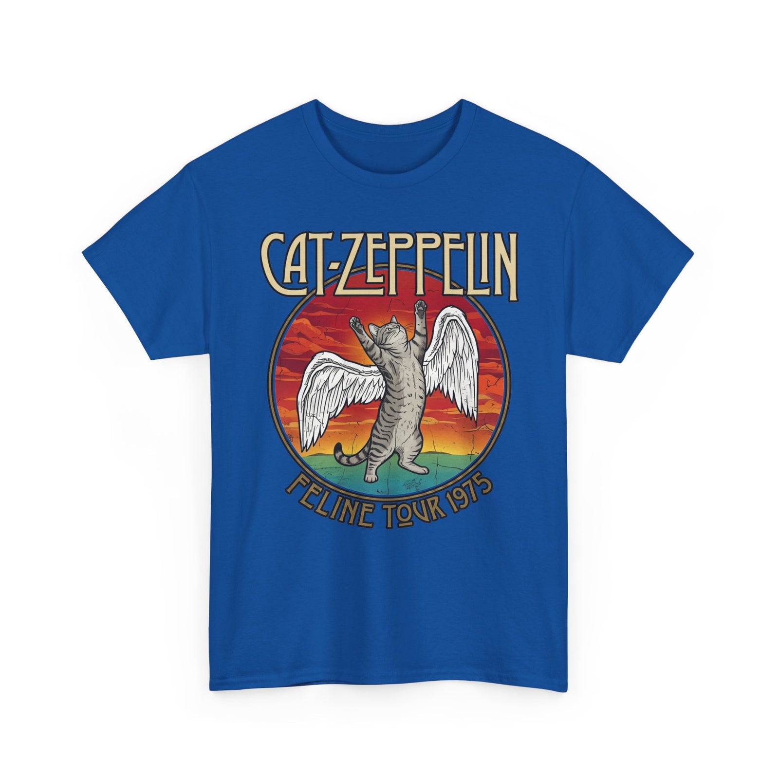 Cat Zeppelin Feline Tour 1975 Vintage Rock Band T-Shirt