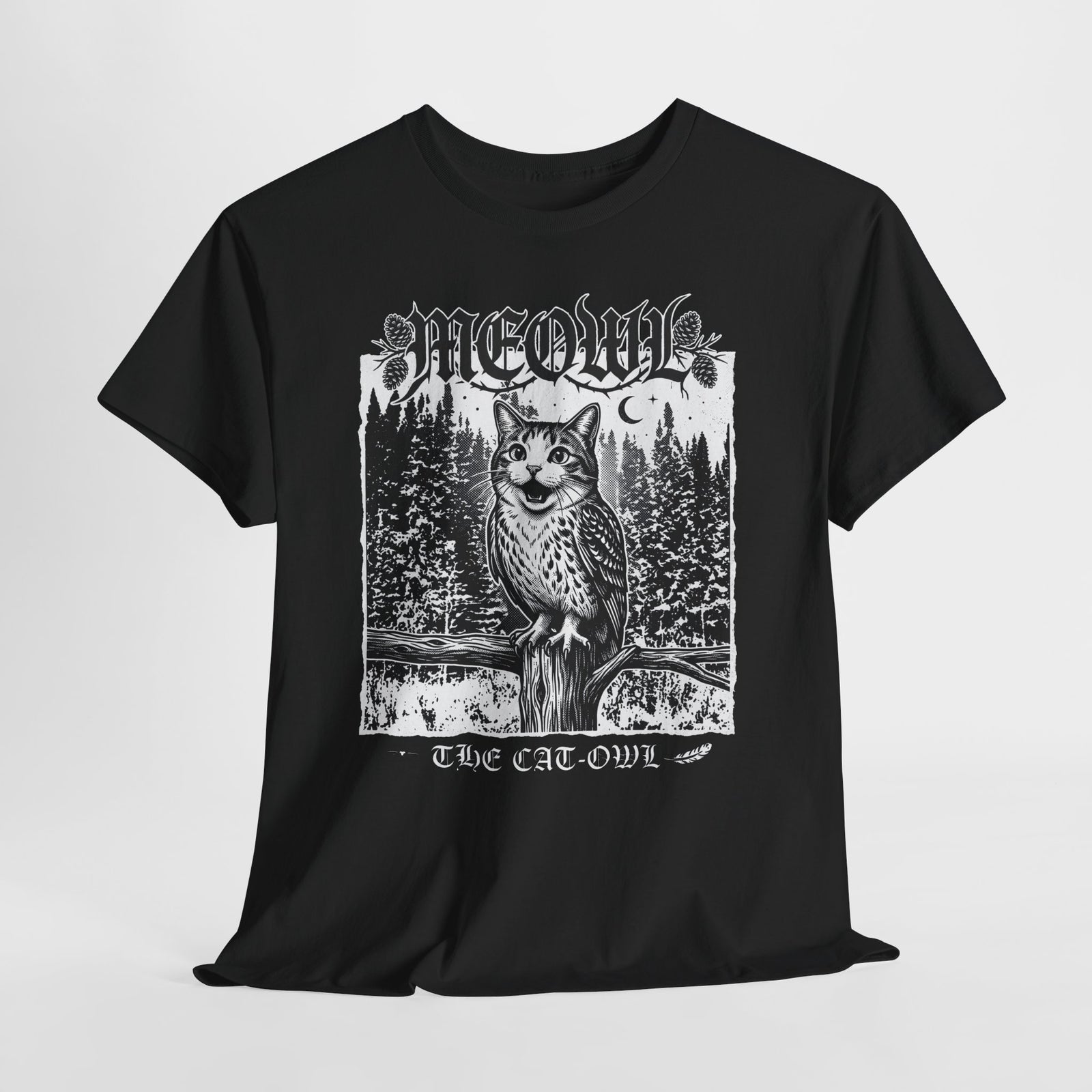 Funny "Meowl the Cat Owl" T‑Shirt
