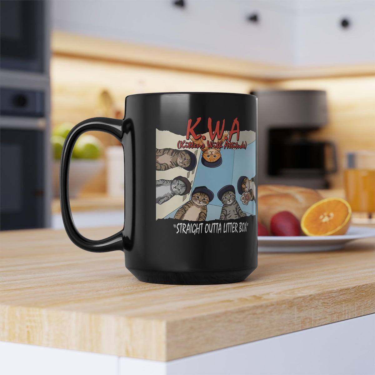 Kittens With Attitude Black Mug