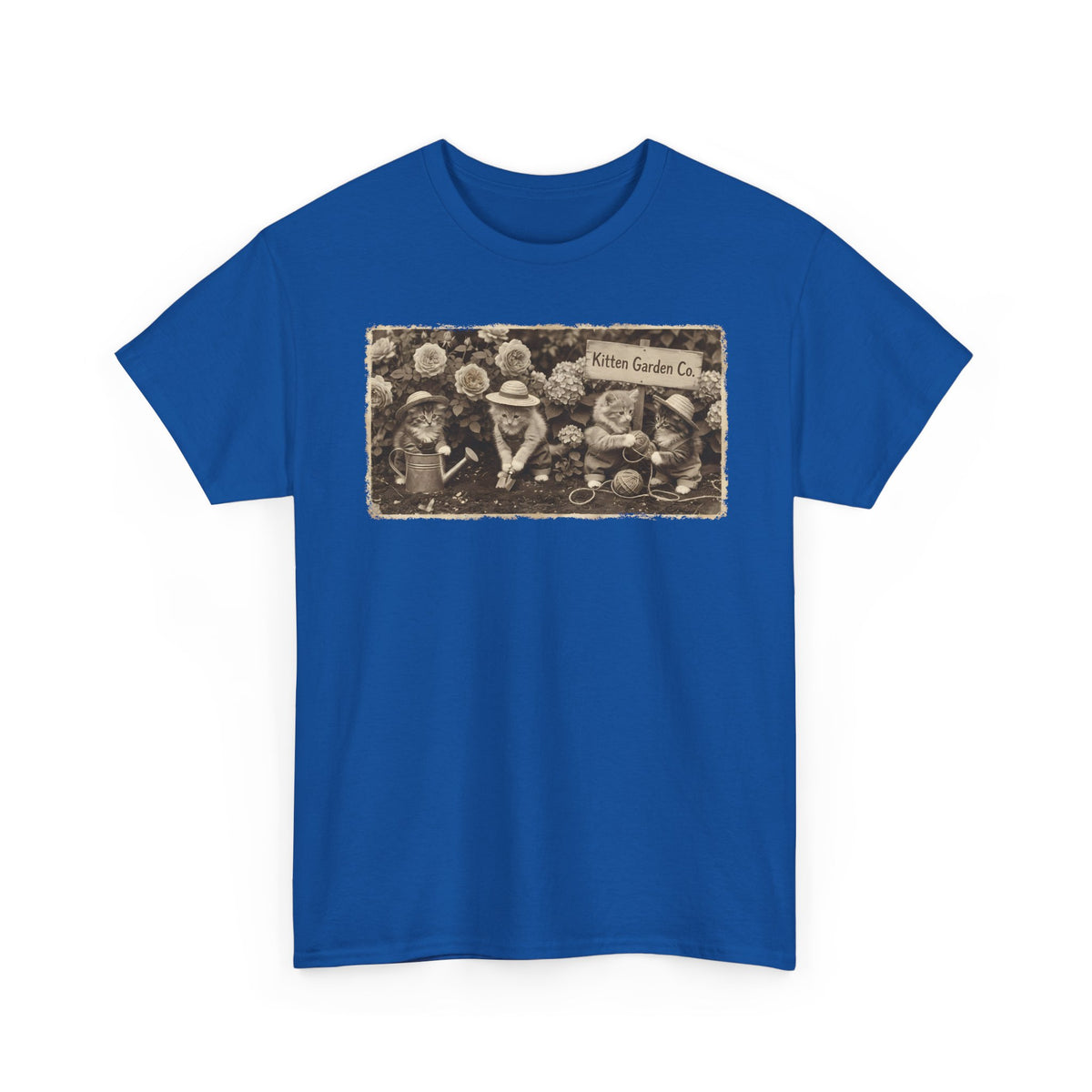 Vintage Kittens in the Garden T-Shirt — Cute Floral Cat Tee