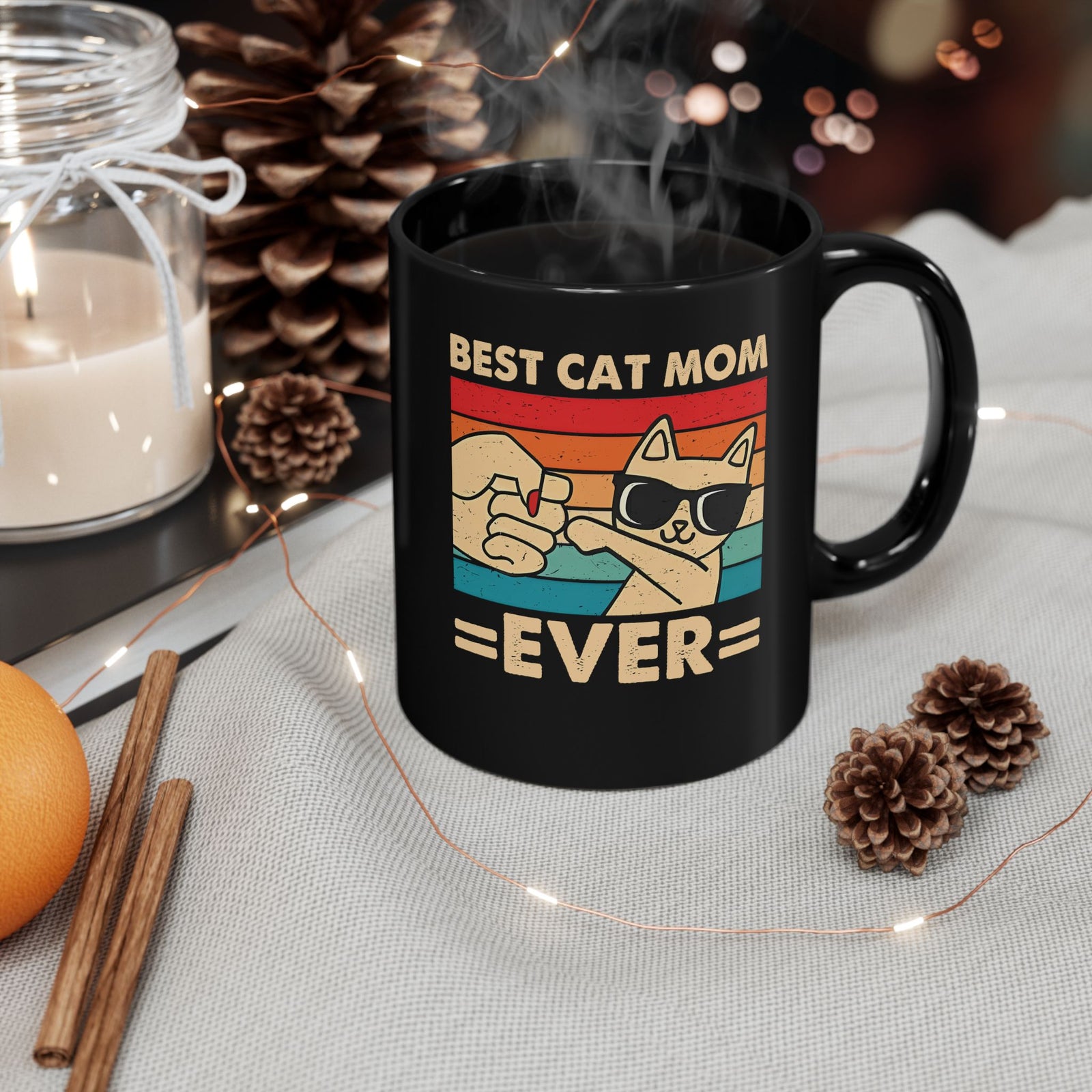 Best Cat Mom Ever Black Mug — Cute Cat Mom Gift