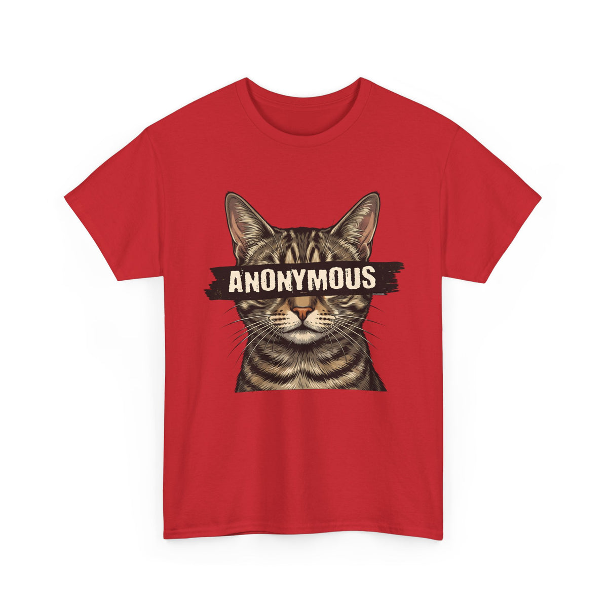 "Anonymous" Censored Cat T-Shirt, Edgy Feline Graphic Tee