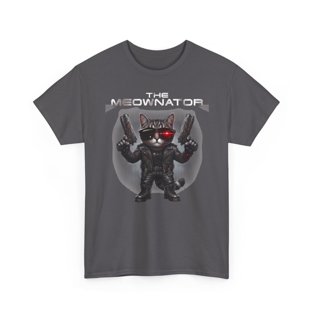 The Meownator T-Shirt — Funny Sci-Fi Cyborg Cat Parody Tee