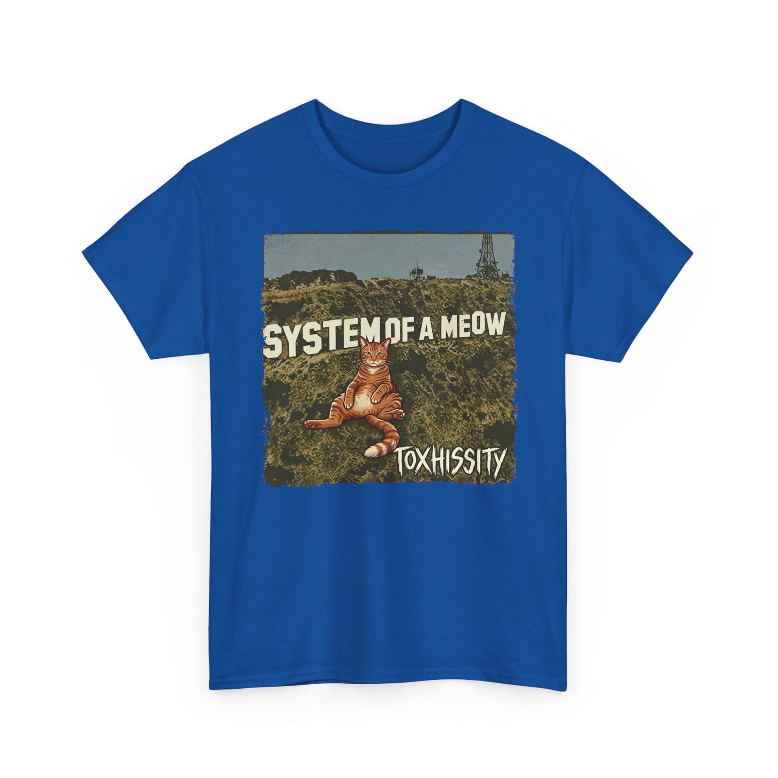 System of a Meow Cat Band Tee — "Toxhissity" Vintage Rock T-Shirt