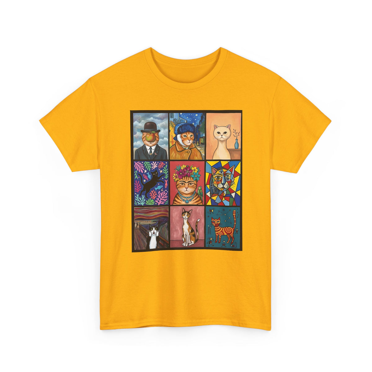 Cats & Art Graphic T-Shirt — Artworks and Cats Design