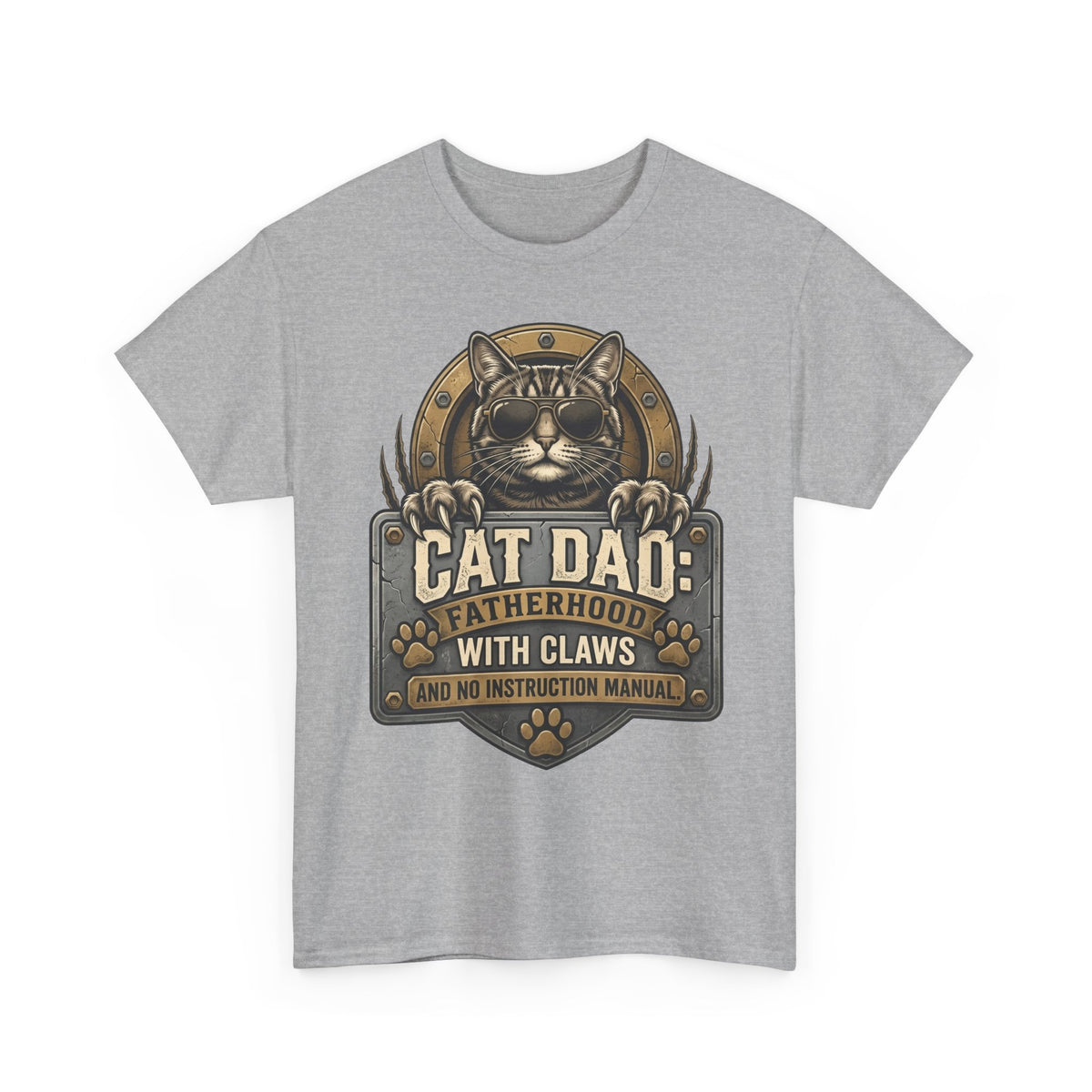 Cat Dad T-Shirt — "Fatherhood with Claws" Funny Cat Lover Tee