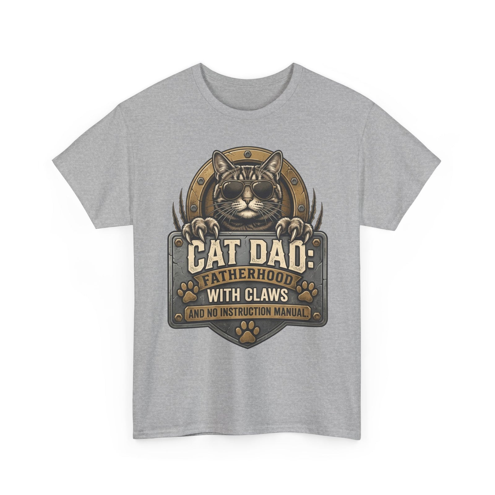 Cat Dad T-Shirt — "Fatherhood with Claws" Funny Cat Lover Tee