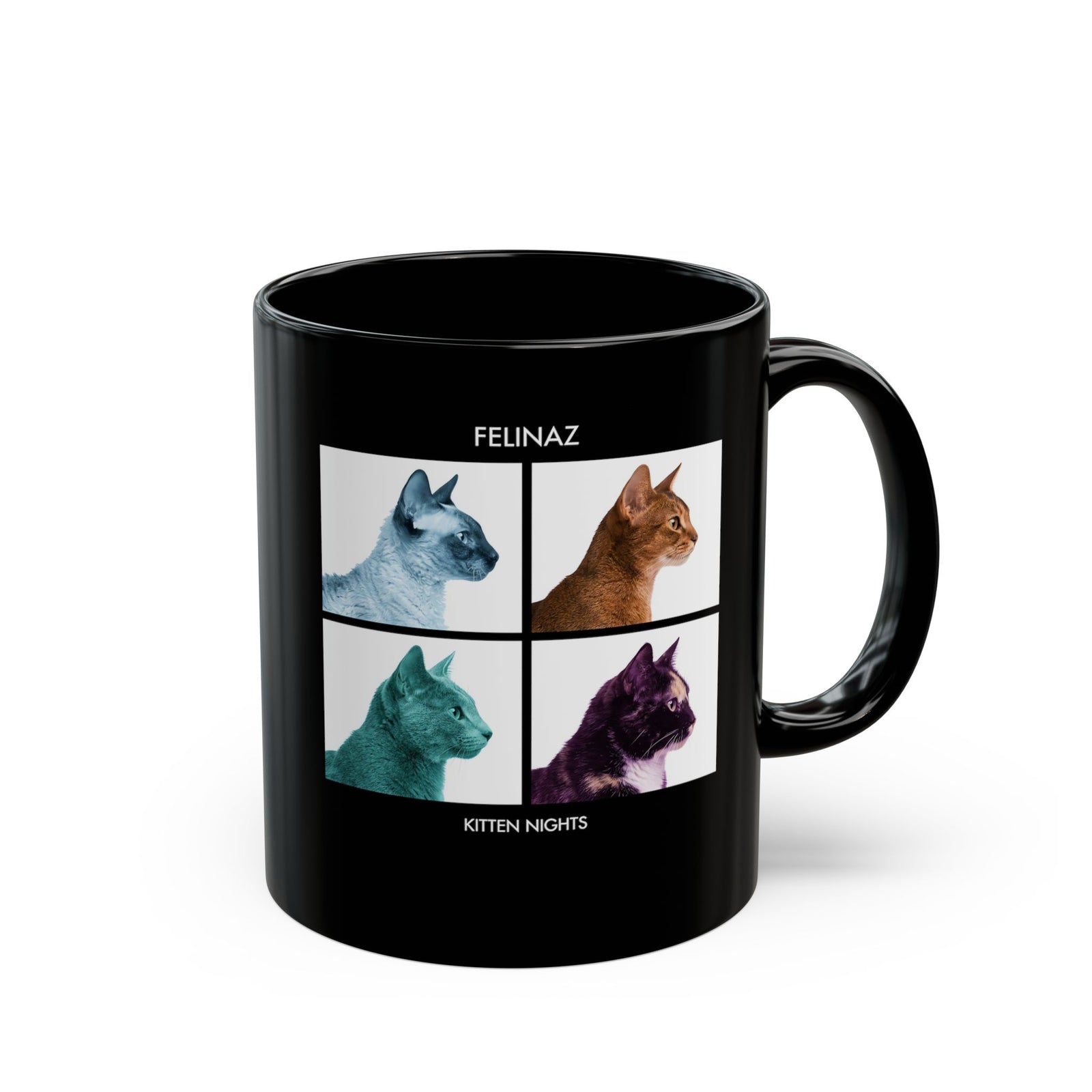 Felinaz Kitten Night Cat Parody Black Mug