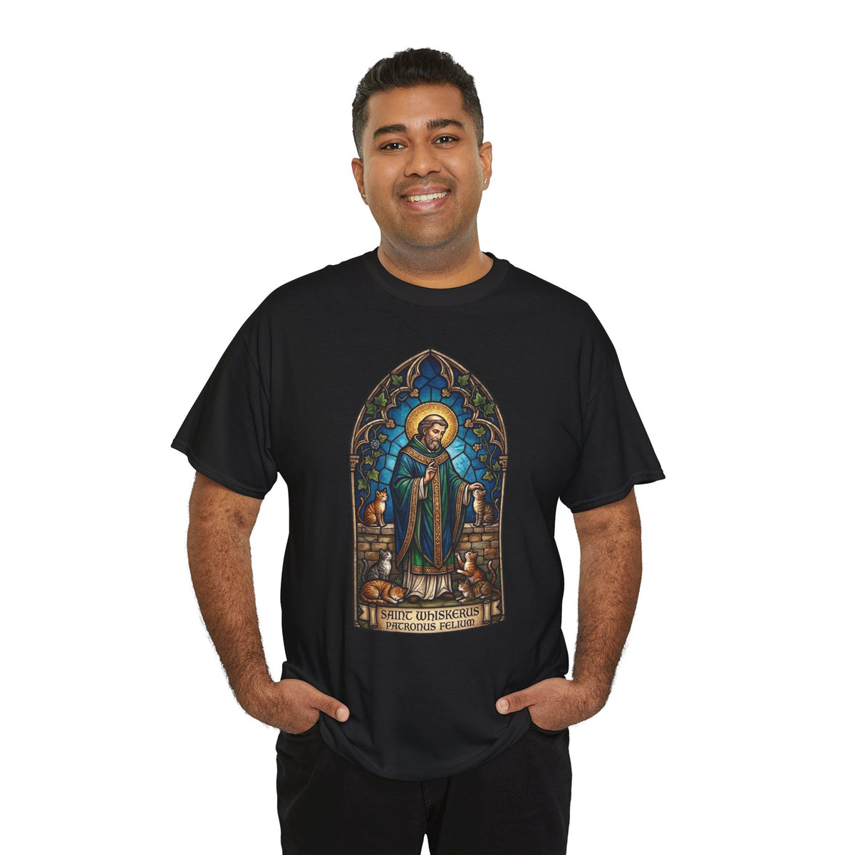 Patronus Felium 'Saint Whiskerus' T-Shirt