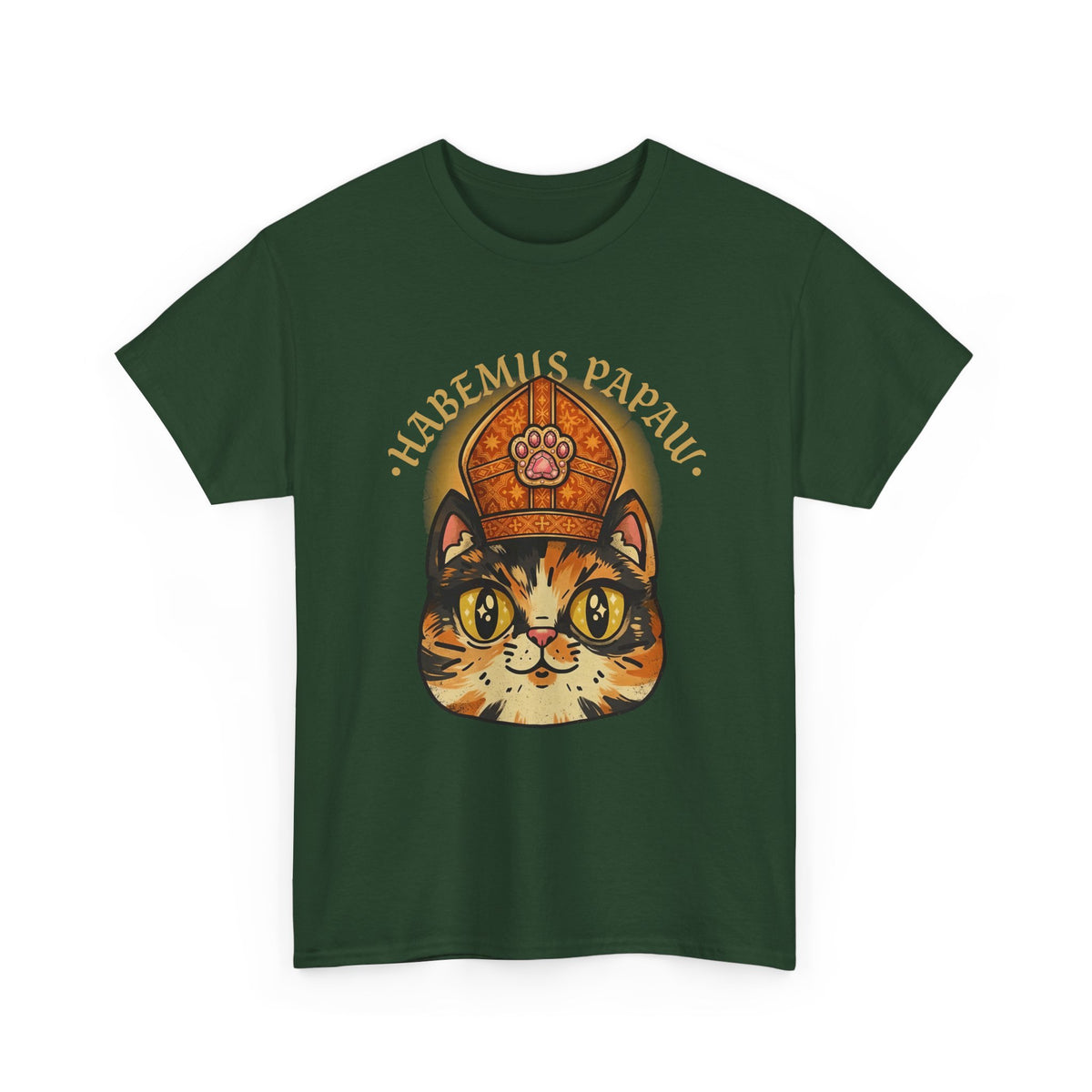 Funny 'Habemus Papaw' Catholic Kitten T-Shirt — Pope Cat Graphic Tee