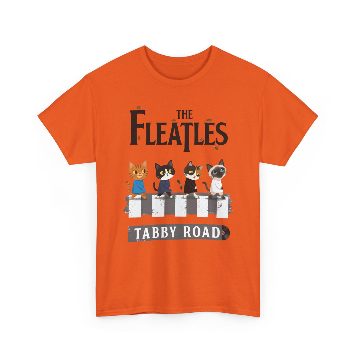 Fleatles Parody Cat T-Shirt — Retro Beatles-Inspired Cat Band Tee