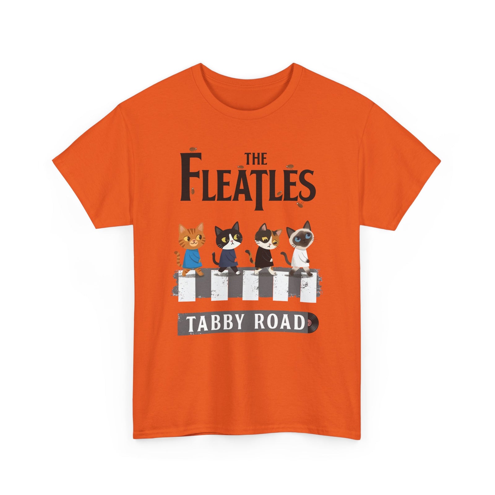 Fleatles Parody Cat T-Shirt — Retro Beatles-Inspired Cat Band Tee