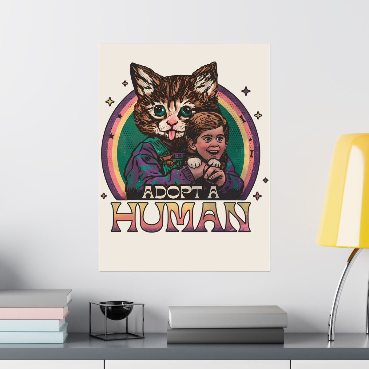Adopt a Human Funny Cat Poster