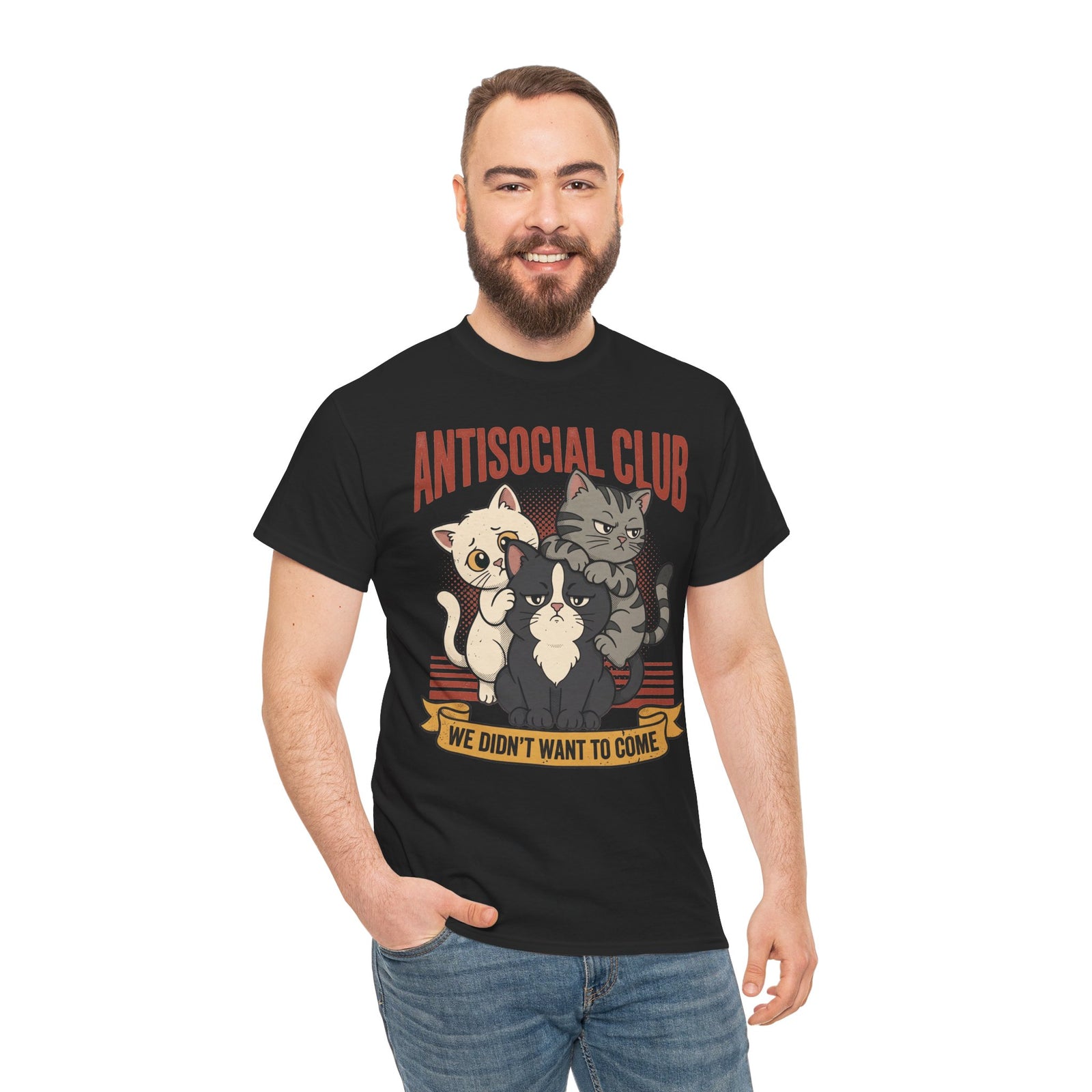 Antisocial Club Cats Tee — “We Didn’t Want to Come” Graphic T-Shirt