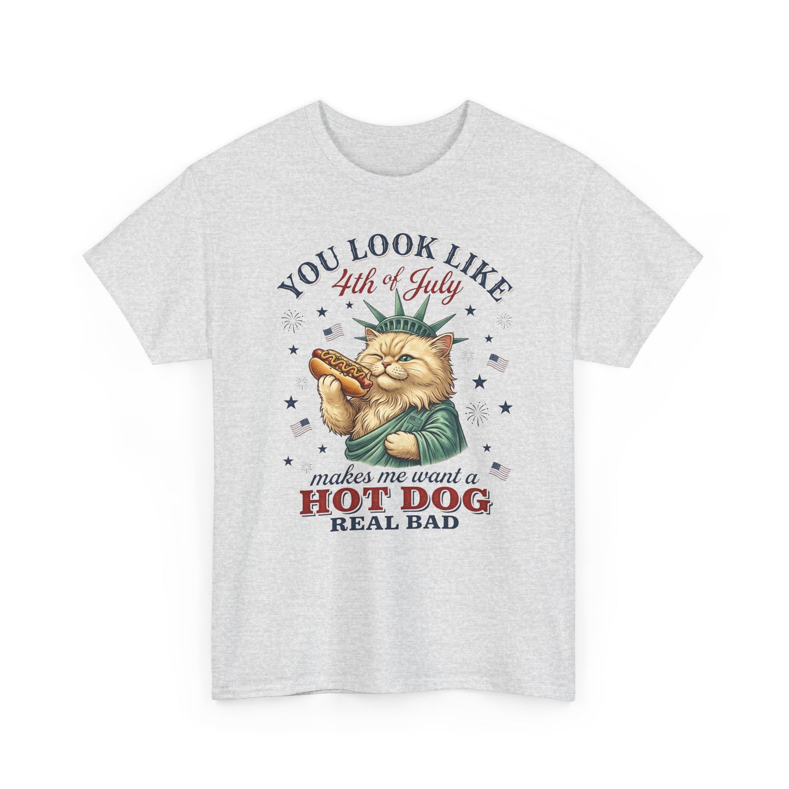 4th of July Cat & Hot Dog T-Shirt — Patriotic Fourth of July Tee