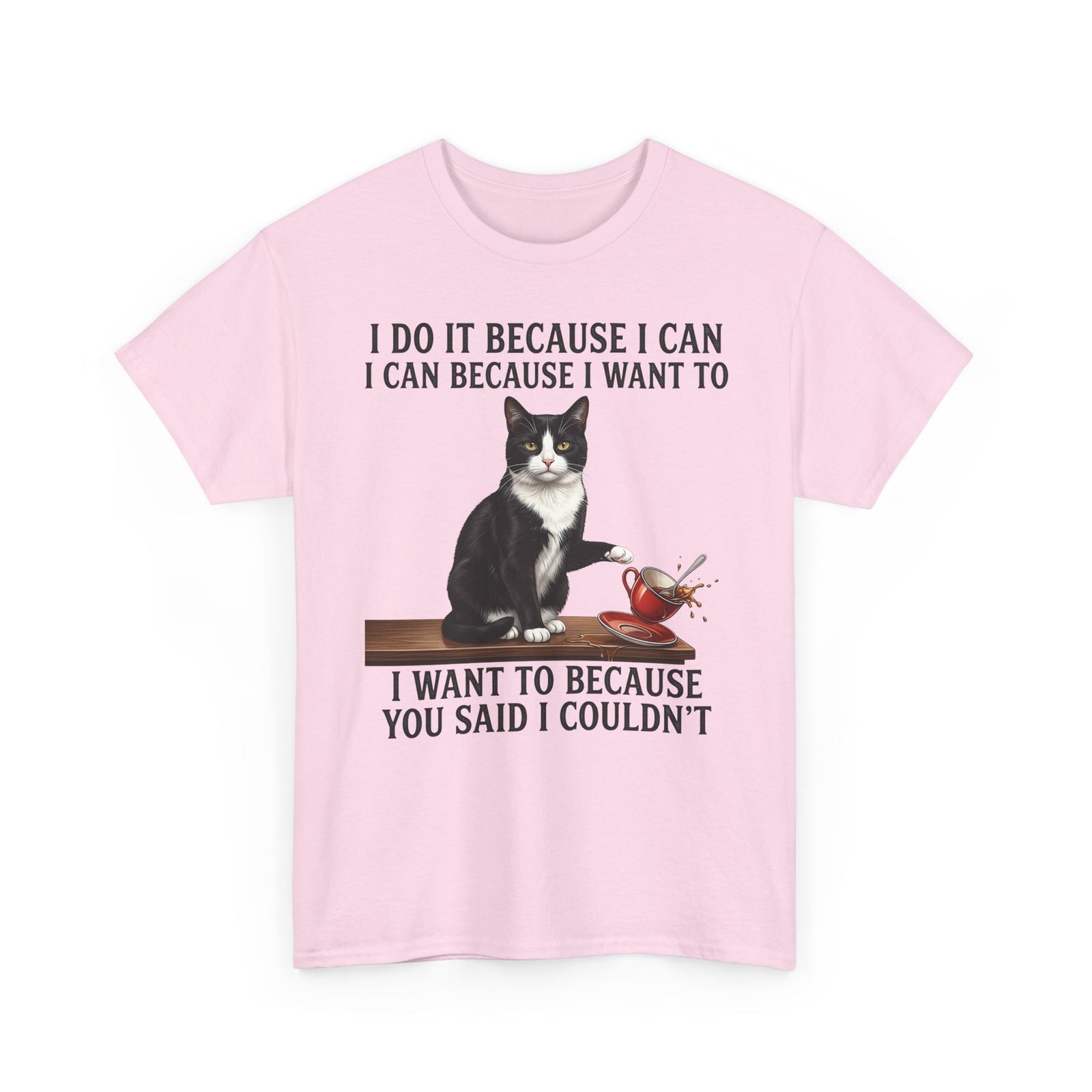 Cat Rebel T-Shirt — “I Do It Because I Can…You Said I Couldn’t” Inspirational Graphic Tee