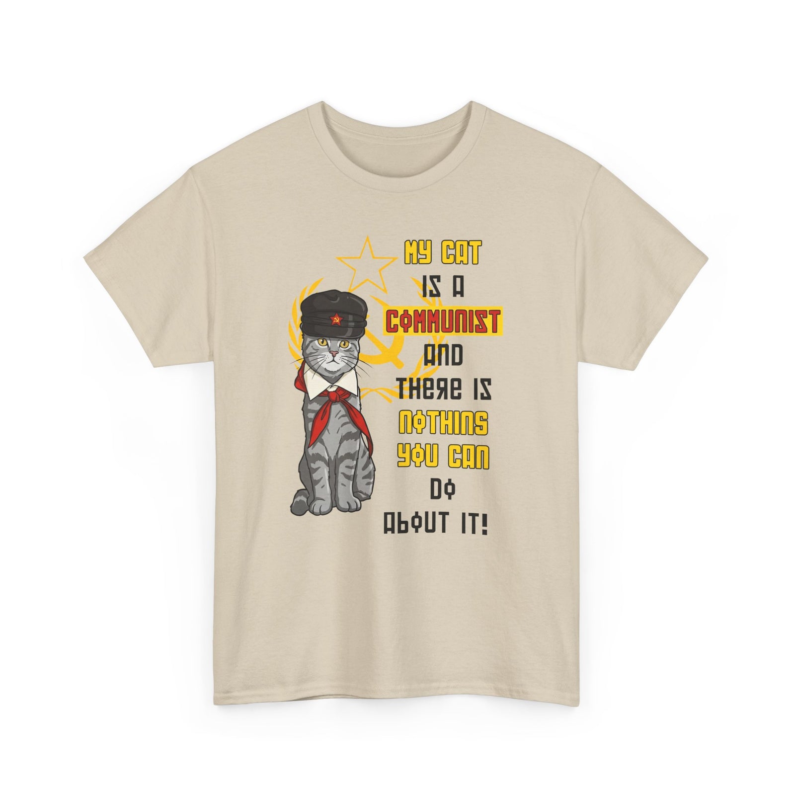My Cat Is A Communist T-Shirt — Funny Political Cat Tee