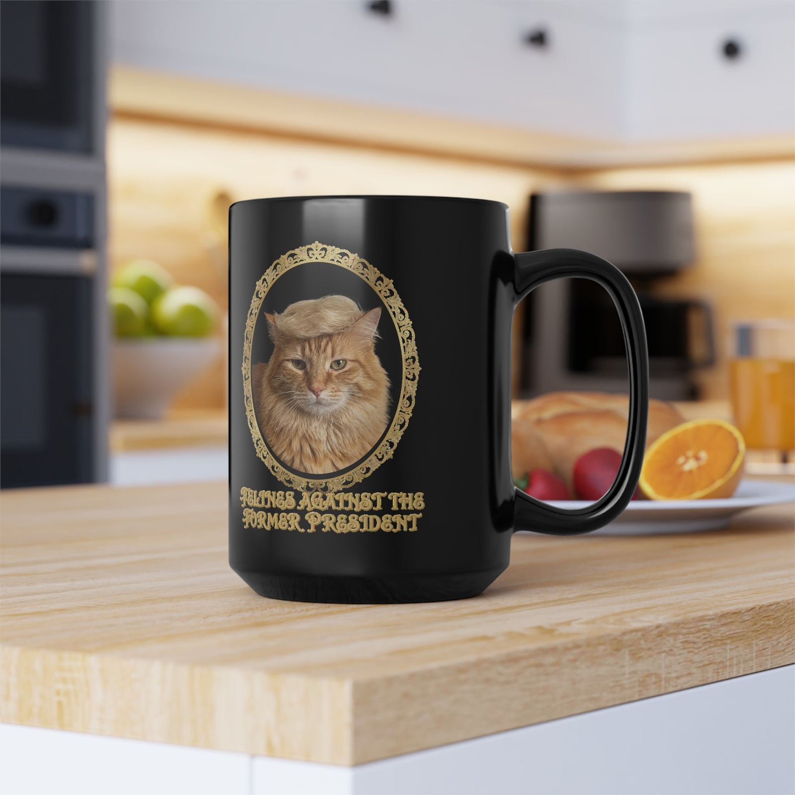Felines Against The Former President Black Mug